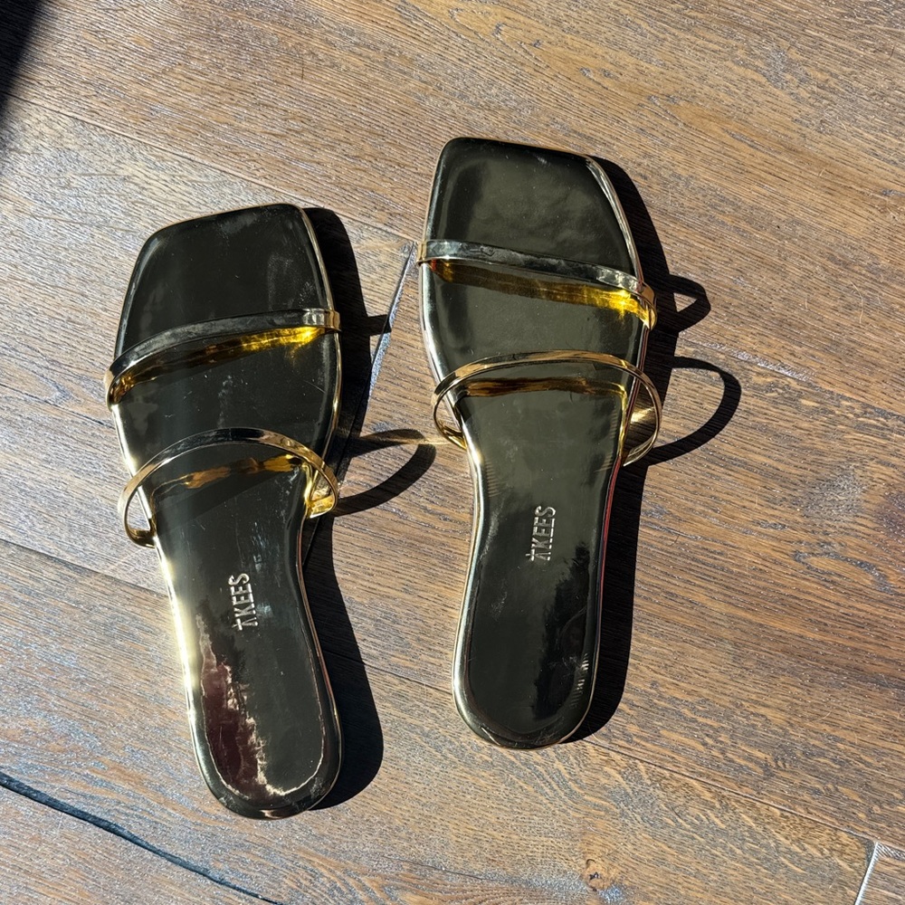 TKEES Shiny Gold Women's Sandals